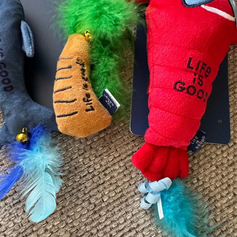 Life is Good shark and Lobster Cat Toy - Red